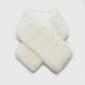 White faux fur stole
